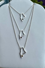 Load image into Gallery viewer, Maine Map Necklace with Tourmaline