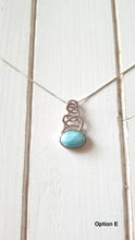 Load image into Gallery viewer, Oval Larimar Necklace with 925 Sterling Silver Swirl Design
