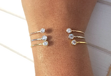 Load image into Gallery viewer, Double CZ Bangle - 3 colors available