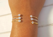Load image into Gallery viewer, Double CZ Bangle - 3 colors available