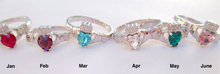 Load image into Gallery viewer, Birthstone Claddagh Ring