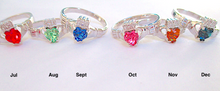 Load image into Gallery viewer, Birthstone Claddagh Ring