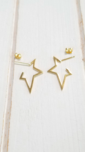 Load image into Gallery viewer, Star hoop earrings