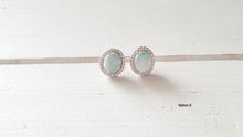 Load image into Gallery viewer, Cz Halo Larimar studs

