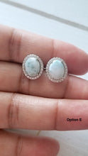 Load image into Gallery viewer, Cz Halo Larimar studs
