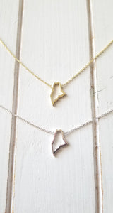 Maine Map Necklace - Outline