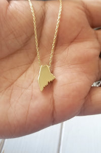 Maine Map Necklace