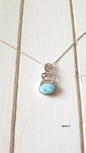 Load image into Gallery viewer, Oval Larimar Necklace with 925 Sterling Silver Swirl Design
