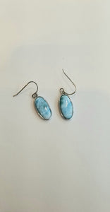 Oval Larimar earrings