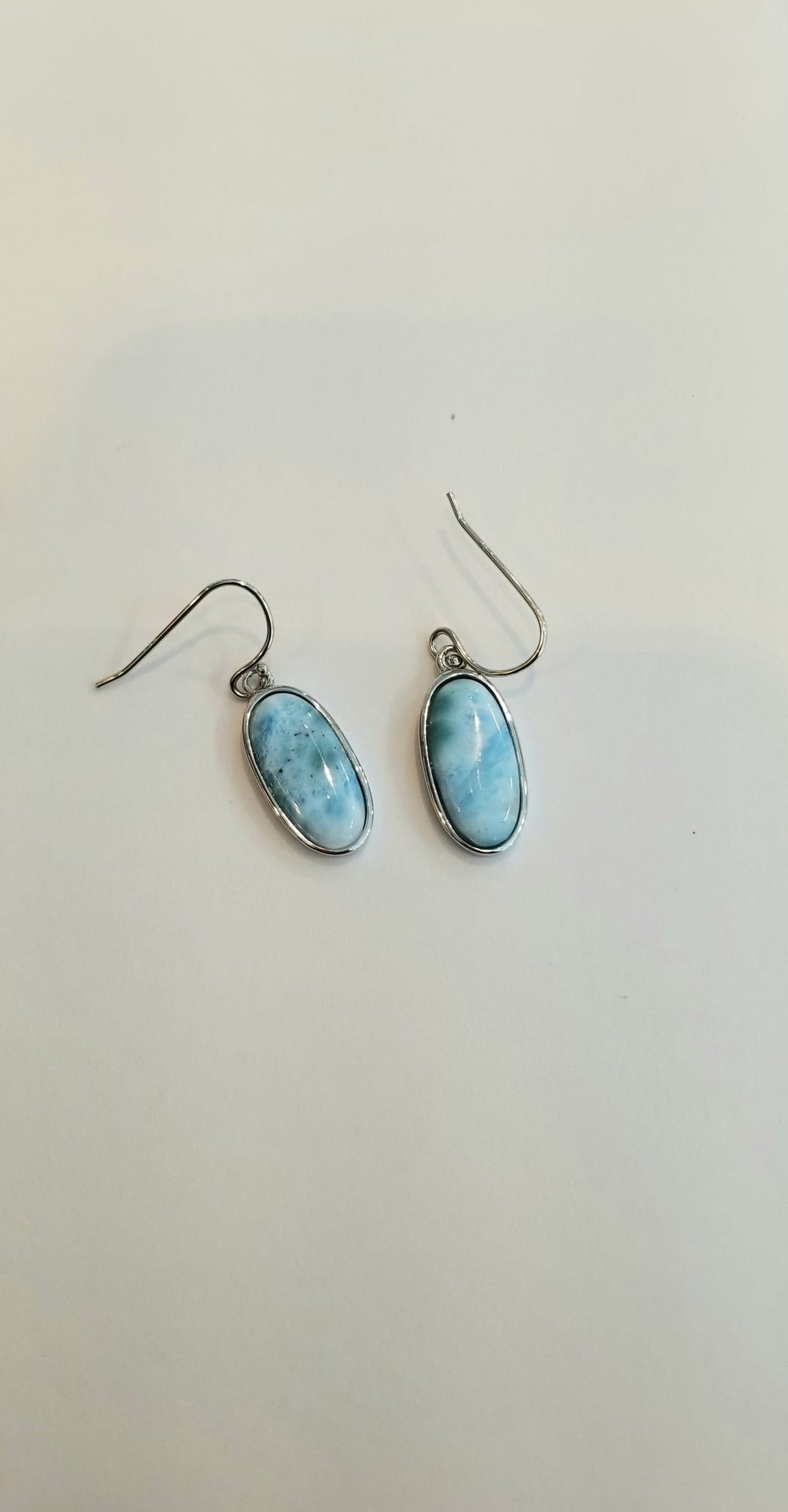 Oval Larimar earrings