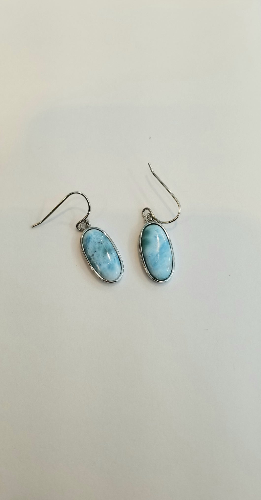 Oval Larimar earrings