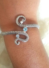 Load image into Gallery viewer, Octopus Tentacle bangle with Topaz

