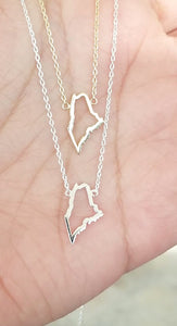 Maine Map Necklace - Outline