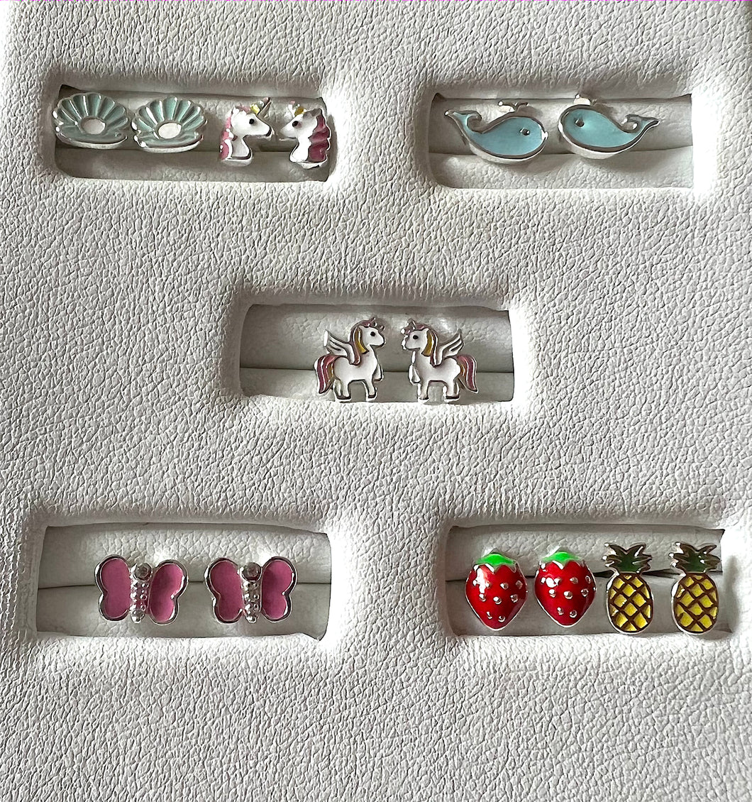 Enamel earrings (multi)