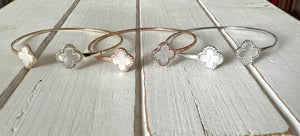 Clover Bangle with Pearl