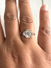 Load image into Gallery viewer, Clover Ring with Pearl

