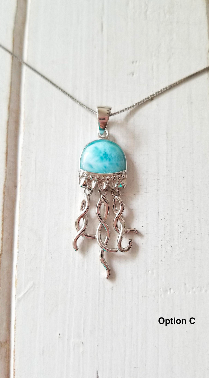 Larimar Jellyfish necklace