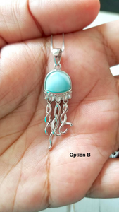 Larimar Jellyfish necklace