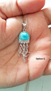 Larimar Jellyfish necklace