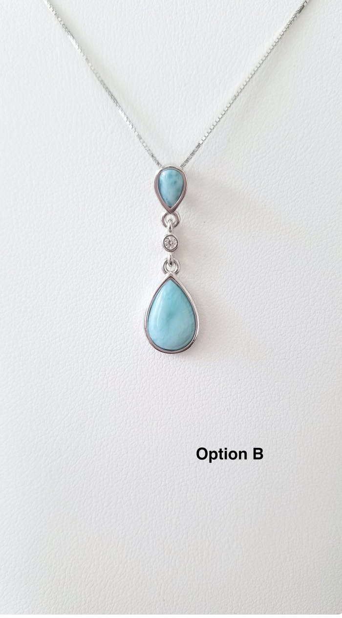 Teardrop & CZ pendant