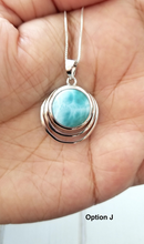 Load image into Gallery viewer, Round Larimar Pendant
