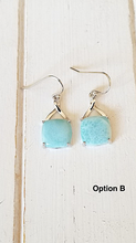 Load image into Gallery viewer, Dangling Square Larimar Earrings
