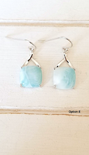 Load image into Gallery viewer, Dangling Square Larimar Earrings
