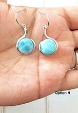 Load image into Gallery viewer, Round Larimar Dangling Earrings
