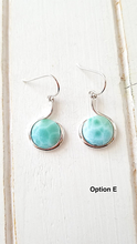 Load image into Gallery viewer, Round Larimar Dangling Earrings
