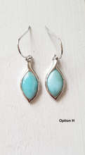Load image into Gallery viewer, Marquis Larimar earrings
