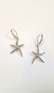 Starfish earring w. Larimar