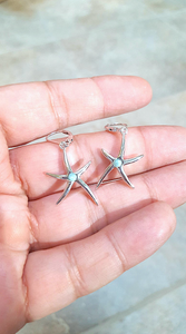Starfish earring w. Larimar