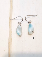 Load image into Gallery viewer, Free form Larimar earrings
