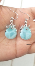 Load image into Gallery viewer, Larimar Octopus earrings
