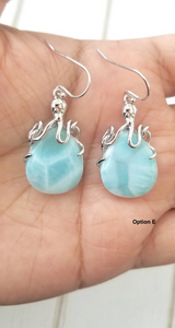 Larimar Octopus earrings