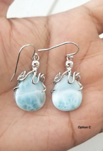 Load image into Gallery viewer, Larimar Octopus earrings

