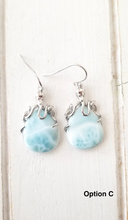 Load image into Gallery viewer, Larimar Octopus earrings
