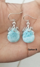 Load image into Gallery viewer, Larimar Octopus earrings
