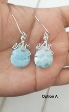 Load image into Gallery viewer, Larimar Octopus earrings
