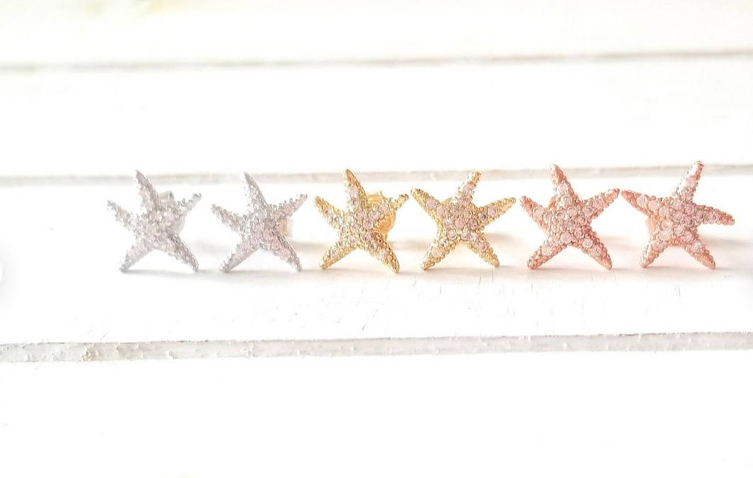Cz Starfish Studs