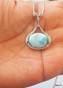 Oval Larimar Necklace
