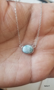 Oval Larimar necklace