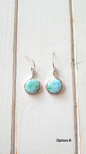 Load image into Gallery viewer, Round Larimar Dangling Earrings
