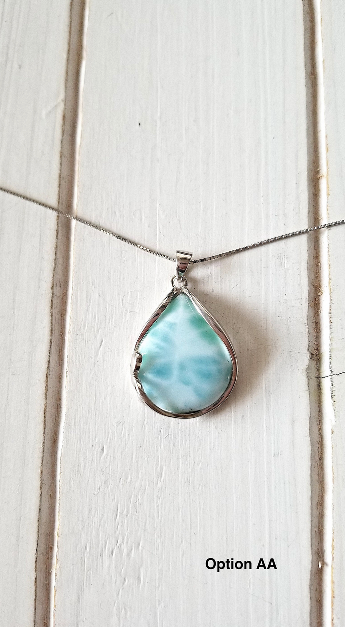 Teardrop Larimar Necklace