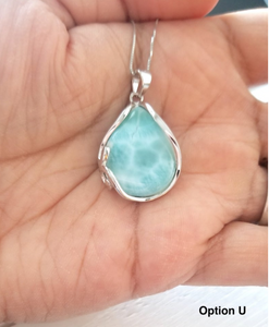 Teardrop Larimar Necklace