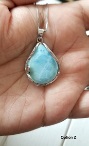 Teardrop Larimar Necklace