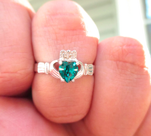 Birthstone Claddagh Ring