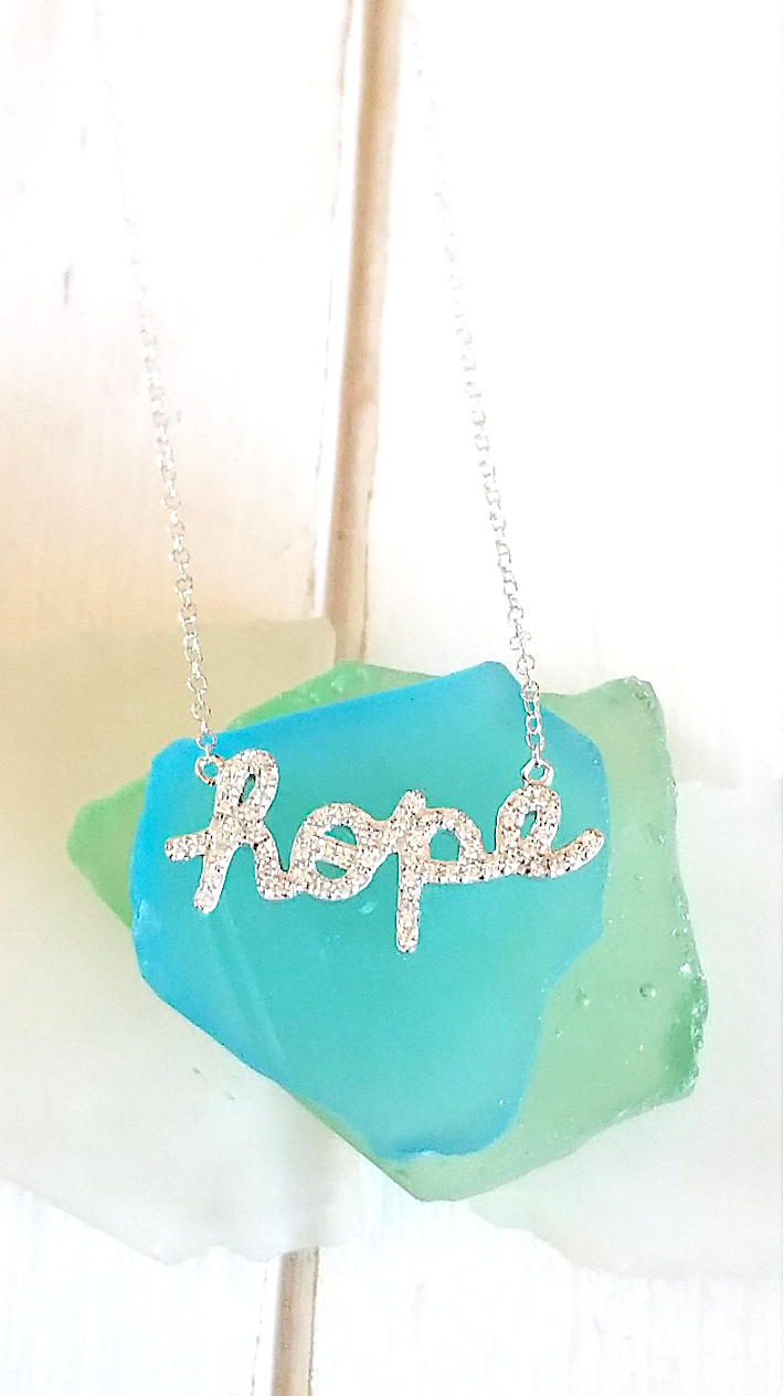 Hope necklace w. Cz's