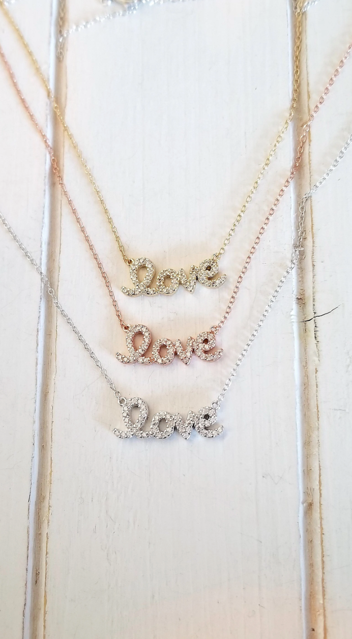 Love necklace w. Cz's