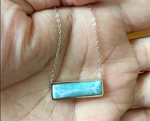Load image into Gallery viewer, Larimar Bar necklace - 925 Sterling Silver
